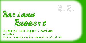 mariann ruppert business card